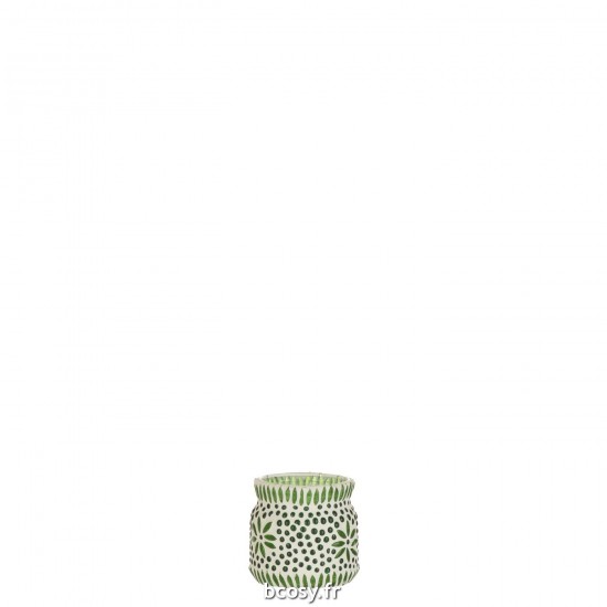 J Line Photophore Bram Verre Vert Medium L8xB8xH7 cm JLine 31167 by Jolipa 31167.