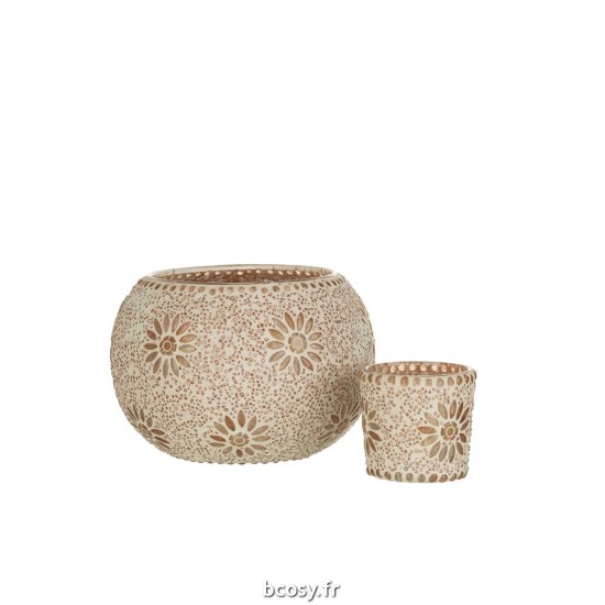 Jolipa Photophore Bram Verre Tachete Large.