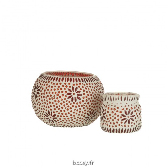 Jolipa Lampe Bram Verre Rouge Medium.