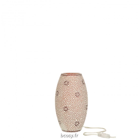 J Line Lampe Bram Verre Rouge Medium L18xB18xH30 cm JLine 31184 by Jolipa 31184.