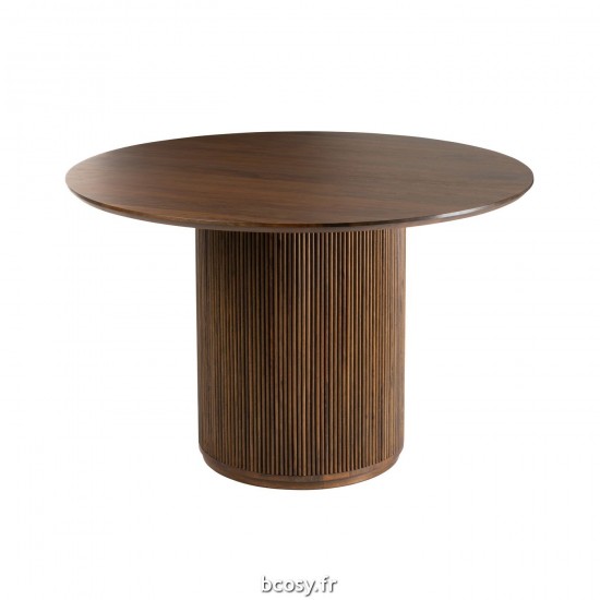 J Line Table Vincent Bois De Manguier Marron Large L120xB120xH76 cm JLine 31477 by Jolipa 31477.