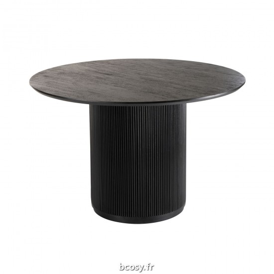 J Line Table Vincent Bois De Manguier Noir Large L120xB120xH76 cm JLine 31480 by Jolipa 31480.