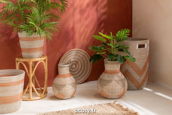 Jolipa Set 2 Plateaux Cercles Jonc Mix.