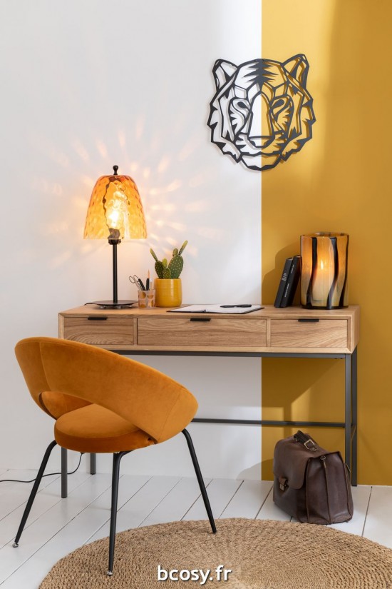 Jolipa Lampe Oasis Verre Jaune Large.