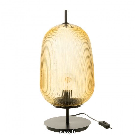 J Line Lampe Oasis Verre Jaune Large L50xB30xH30 cm JLine 31635 by Jolipa 31635.