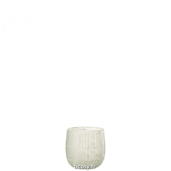 J Line Photophore Mosaique Verre Gris Clair Medium L11xB11xH13 cm JLine 31924 by Jolipa 31924.