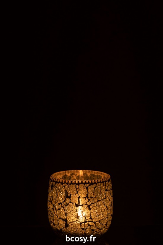 J-Line J Line photophores Jolipa Photophore Mosaique Verre Vert Blanc Small.