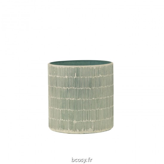 J Line Photophore Mosaique Verre Gris Large L16xB16xH16 cm JLine 32000 by Jolipa 32000.