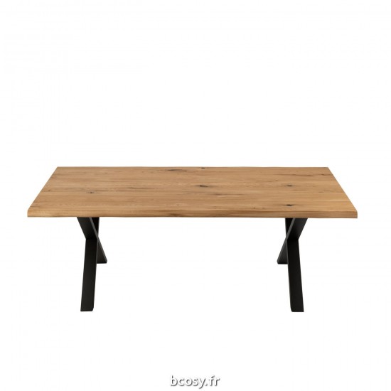 J-Line J Line tables a manger de repas Jolipa Pieds De Table Croix Acier Noir.