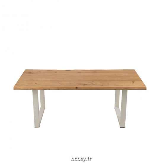 J-Line J Line tables a manger de repas Jolipa Pieds De Table Rectangle Acier Blanc.