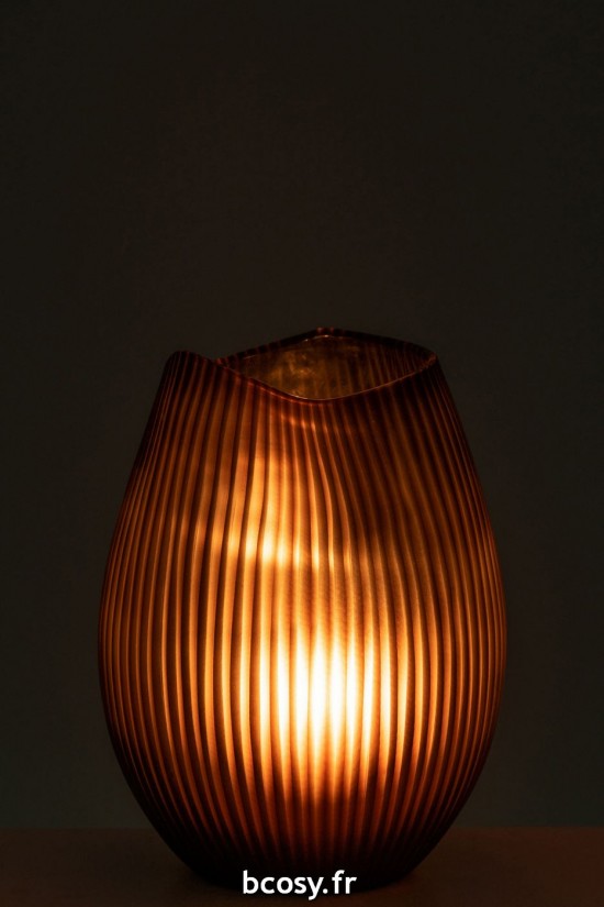 J-Line J Line vases Jolipa Vase Ligne Verre Marron Large.