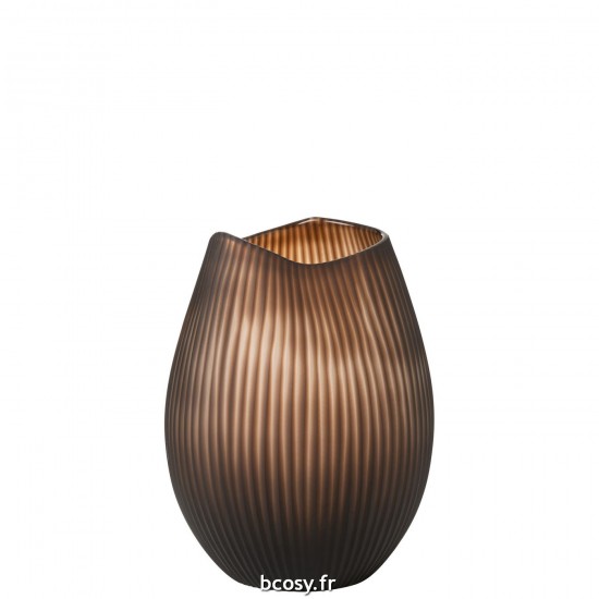 J Line Vase Ligne Verre Marron Large L21xB21xH32 cm JLine 32048 by Jolipa 32048.