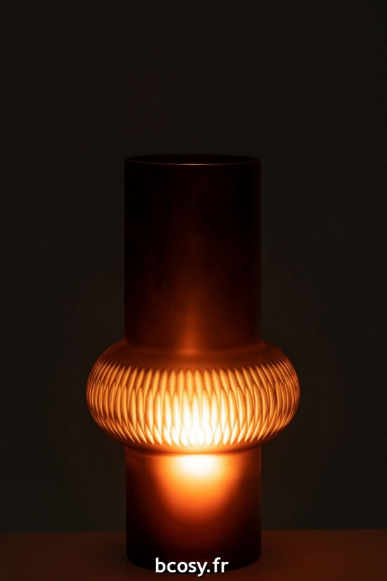 J-Line J Line vases Jolipa Vase Ligne Boule Verre Marron Small.