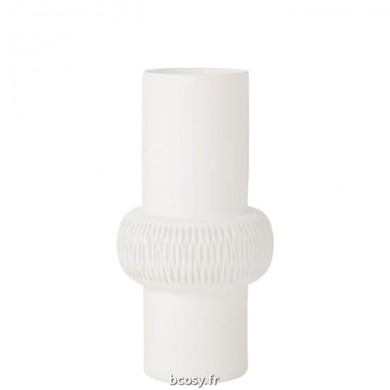 J Line Vase Ligne Boule Verre Blanc Large L22xB22xH41 cm JLine 32055 by Jolipa 32055.