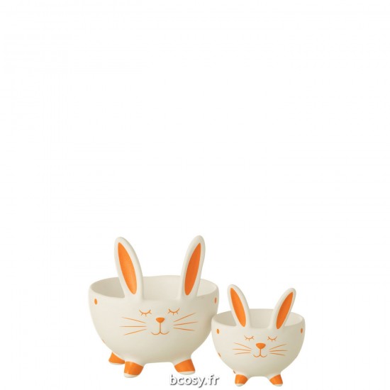 J-Line J Line bols Jolipa Bol Lapin Orange Ceramique Large.