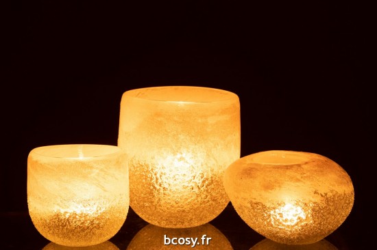 J-Line J Line photophores Photophore Verre Beige Large.