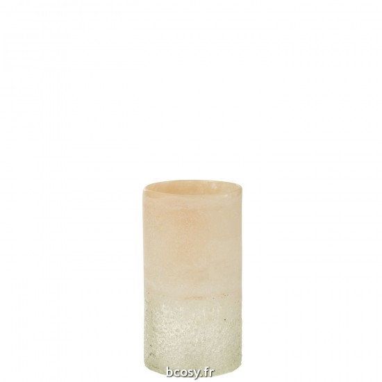 J Line Vase Cylindre Verre Beige Small L12xB12xH23 cm JLine 32164 by Jolipa 32164.