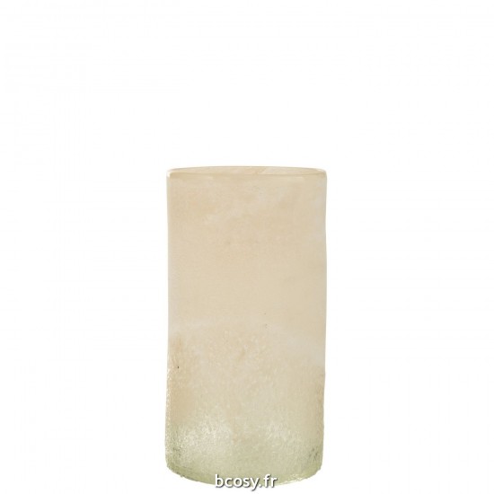 J Line Vase Cylindre Verre Beige Medium L15xB15xH30 cm JLine 32165 by Jolipa 32165.