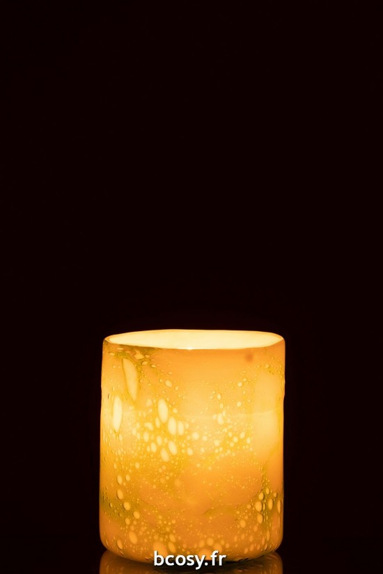 J-Line J Line vases Jolipa Photophore Marbre Verre Vert Blanc Medium.