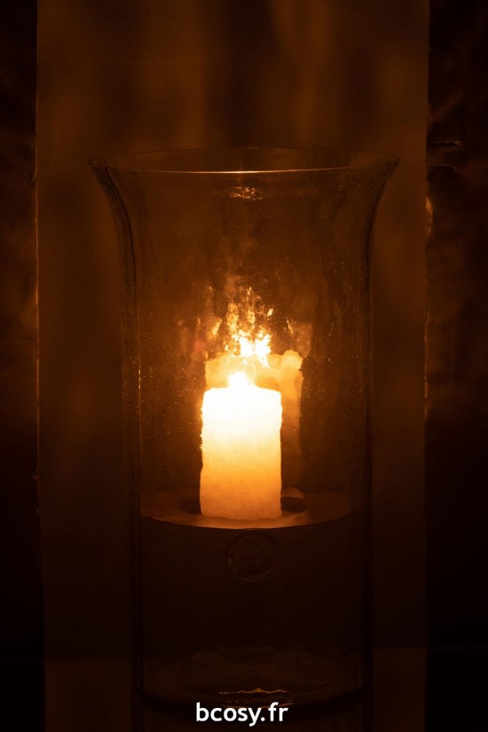 J-Line J Line photophores Jolipa Bougeoir Plat Verre Flou Transparent Medium.