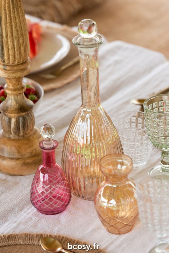 Jolipa Vase Carreaux Verre Mix Assortiment De 3.