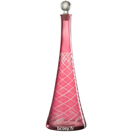 J Line Carafe Tiige Verre Rouge L14xB14xH42 cm JLine 32243 by Jolipa 32243.