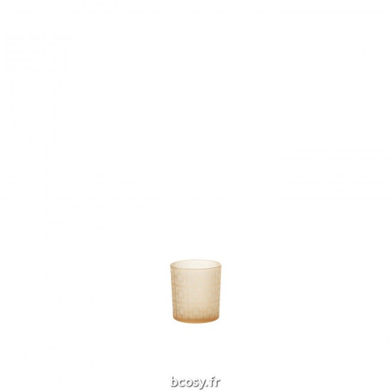 J Line Photophore Carres Verre Beige Small L8xB8xH8 cm JLine 32341 by Jolipa 32341.