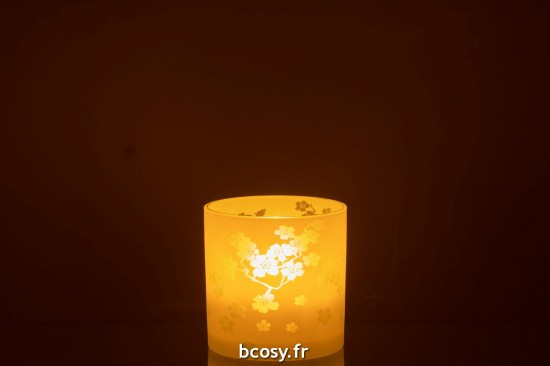 J-Line J Line photophores Jolipa Photophore Fleurs Verre Vert Large.