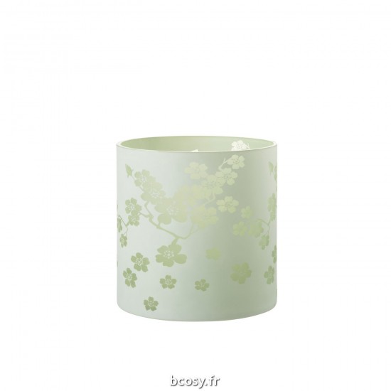 J Line Photophore Fleurs Verre Vert Extra Large L24xB24xH24 cm JLine 32349 by Jolipa 32349.