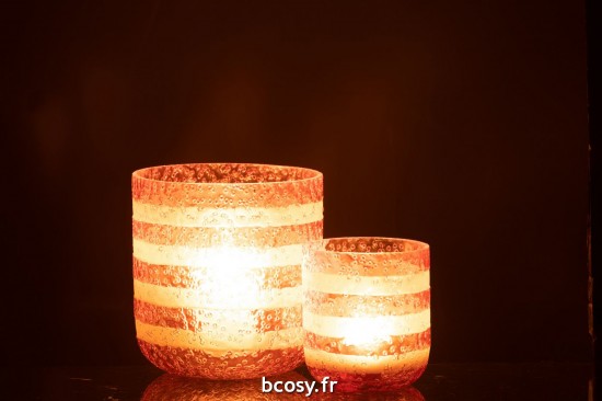 J-Line J Line photophores Photophore Lignes Verre Rouge Blanc Large.