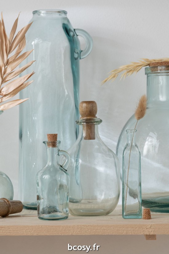 Jolipa Vase Anse Cylindre Recycle Verre Large.