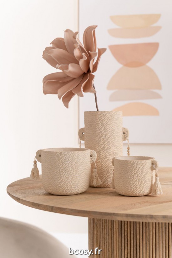 Jolipa Fleur Branche Feuilles Courtes 1 Tete Eva Rose Nude.