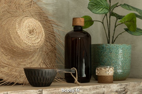 Jolipa Photophore Coquillages Verre Brown.