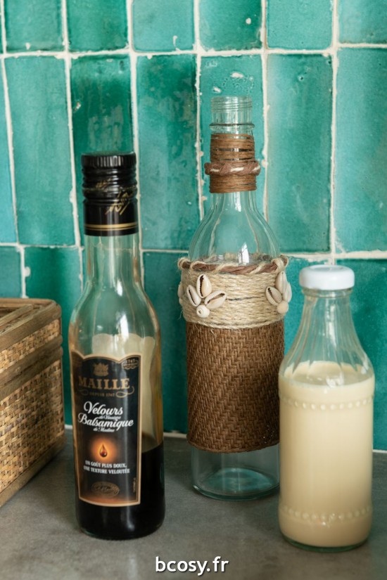 Jolipa Bouteille Decoration Coquillages Verre Marron.