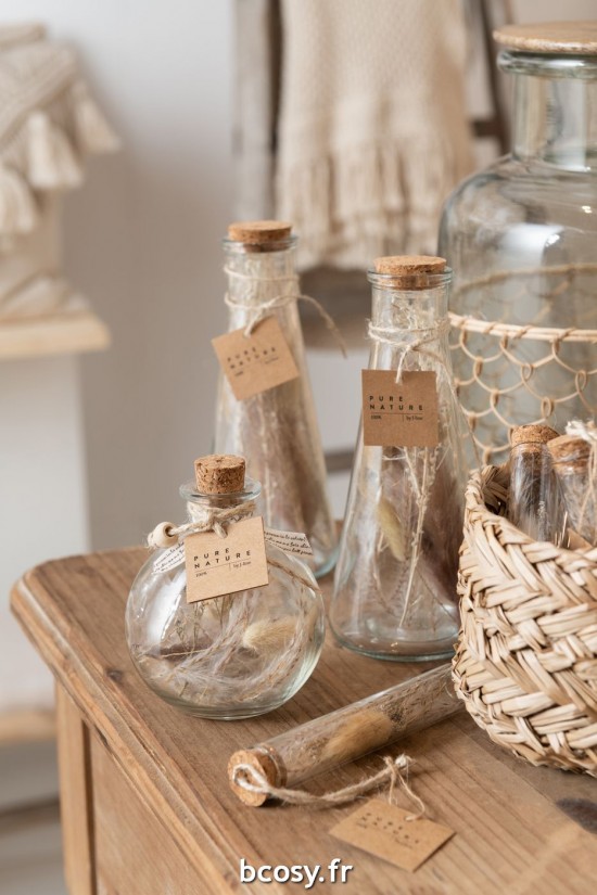 Jolipa Bouteilles Fleurs Sechees Verre Naturel Meldium Assortiment De 2.