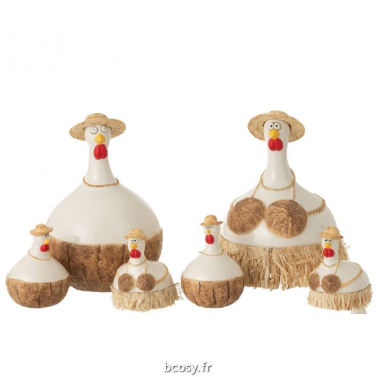 J-line 33121 Jolipa JLine figurines poules chats j line.