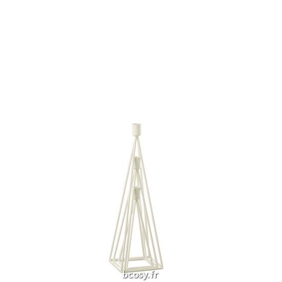 Jolipa Set De 3 Chandeliers Metal Blanc.