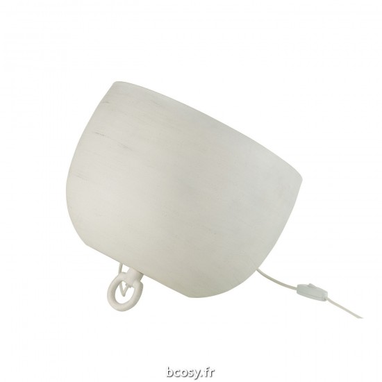 Jolipa Lampe Metal Blanc Large.