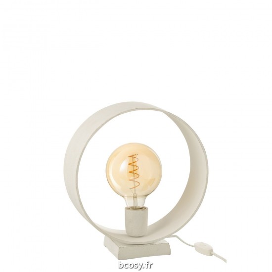 J Line Lampe De Table Cercle Mat Blanc L29xB11xH33 cm JLine 33144 by Jolipa 33144.