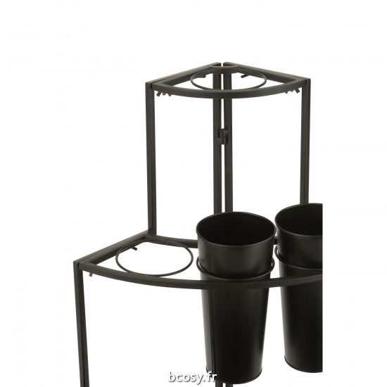 J-Line J Line cachepots de fleur Jolipa Presentoir A Fleurs 9 Pieces Noir Small.