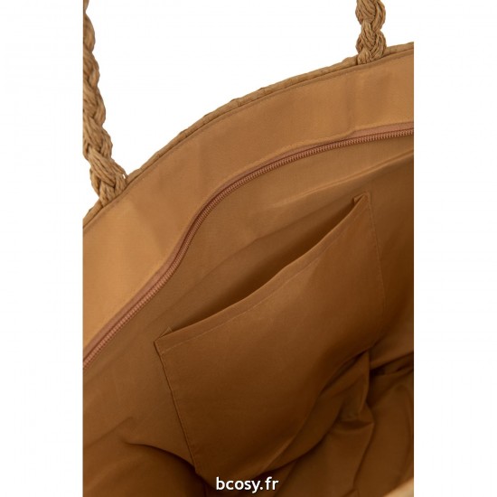 Jolipa Set 2 Sacs De Plage Coquillages Chapeau Papier Marron Clair.