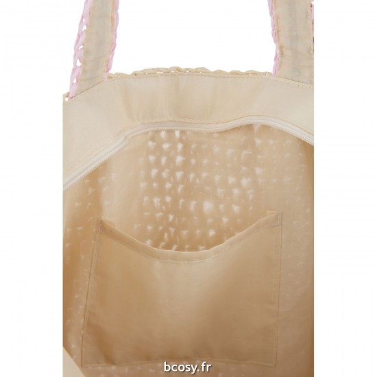 J-Line J Line sacs de plage Jolipa Sac De Plage Marron Rose Anse Papier Naturel Rose.