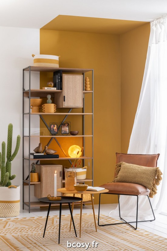 Jolipa Set 4 Paniers Rond Motifs Textile Blanc Orange.