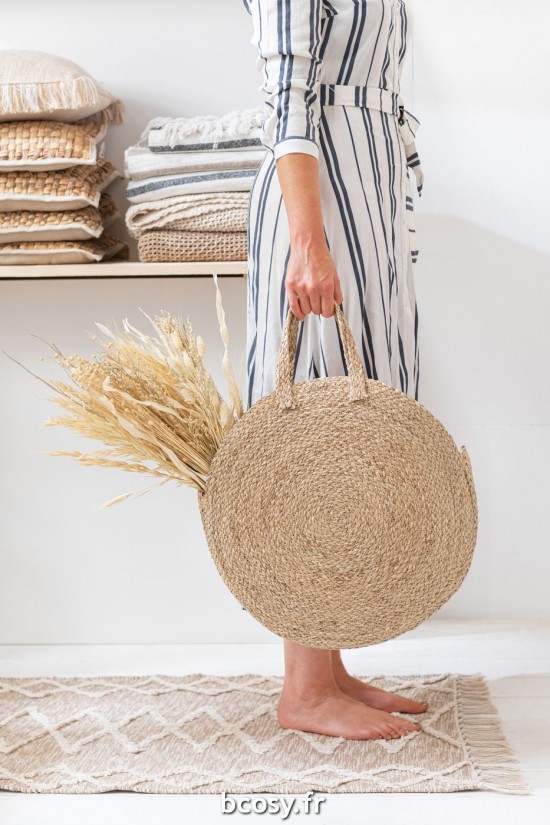 Jolipa Sac Rond Rotin Naturel.