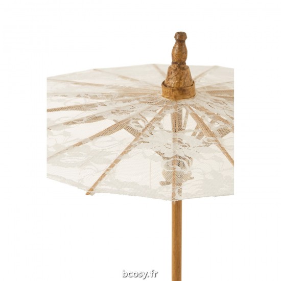 Jolipa Parasol Motifs Dentelle Coton Bois Blanc.
