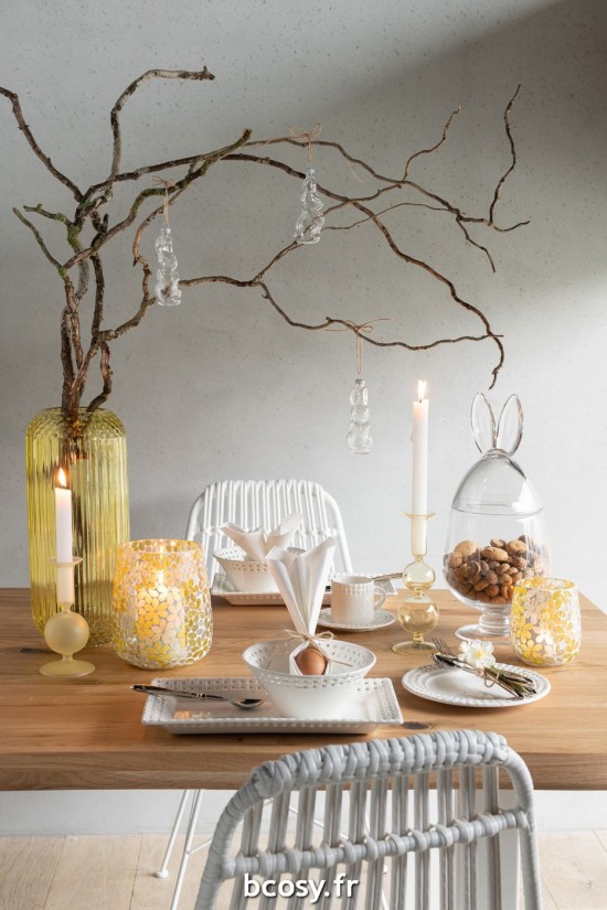 Jolipa Boite De 4 Lapin Suspension Verre Transparent.