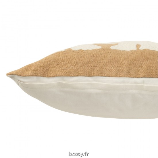 J-Line J Line coussins Jolipa Coussin Blanc Elephant Jute Beige Large.