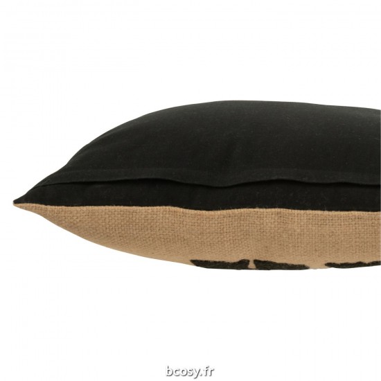 J-Line J Line coussins Jolipa Coussin Noir Elephant Jute Beige Small.