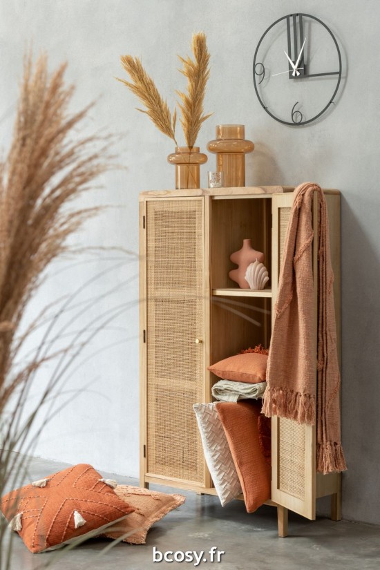 Jolipa Jete De Lit Floches Coton Corail.