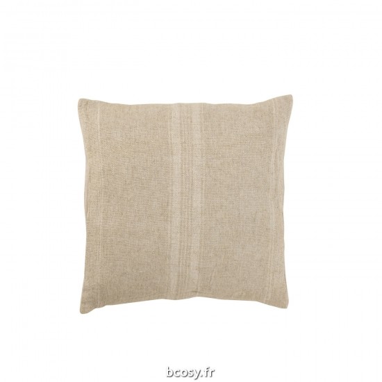 J-Line J Line coussins Jolipa Coussin Lignes Lin Beige Carre.